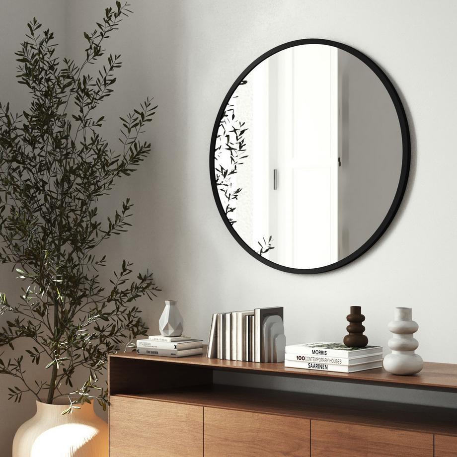 Tectake Miroir mural rond FIONA Ø 80 cm  