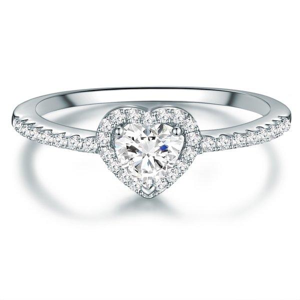 Image of Ring Herz Damen Silber 51