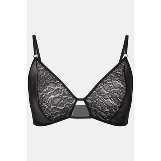 Ulla Popken Bralette pizzo leopardato e mesh  