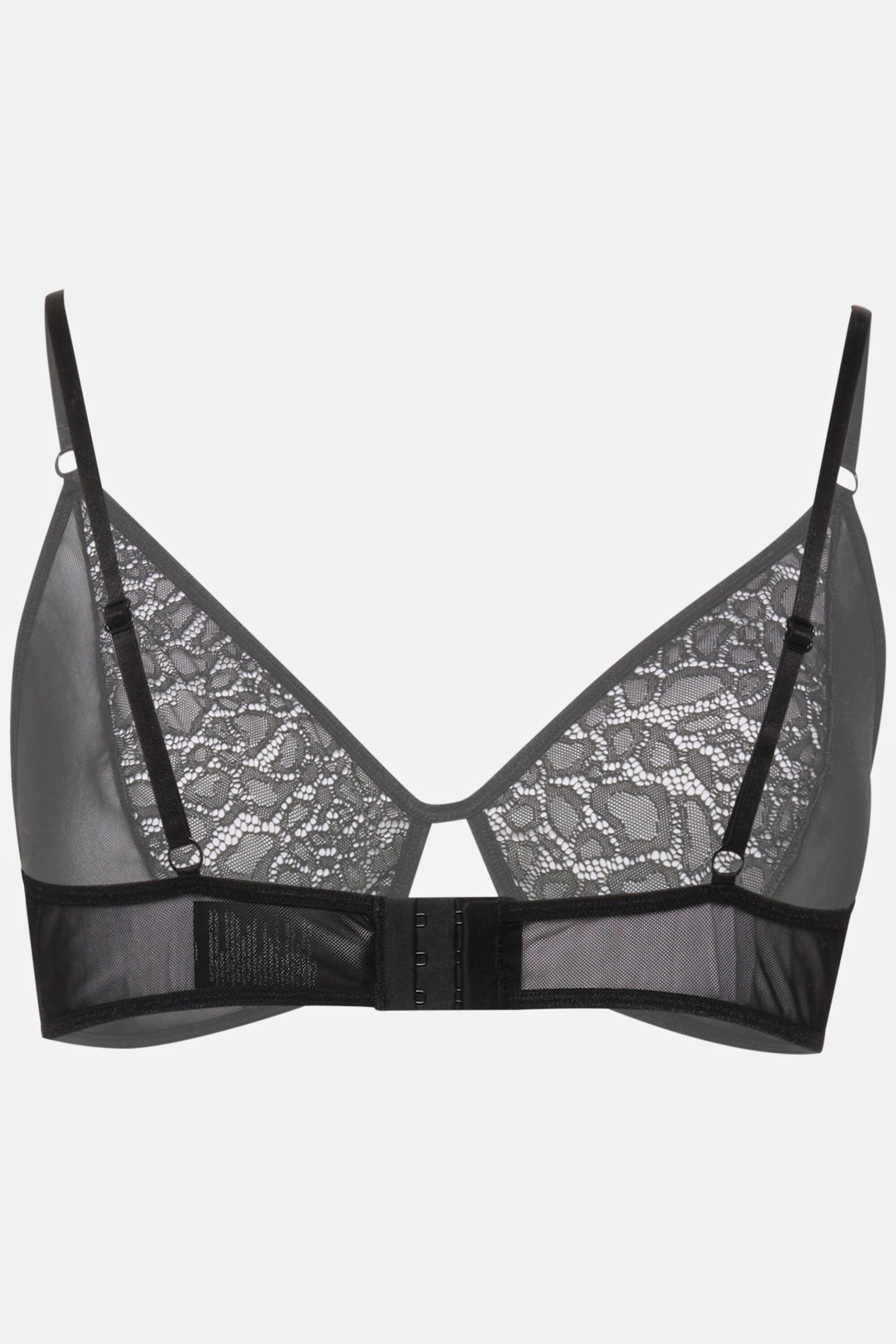 Ulla Popken Bralette pizzo leopardato e mesh  