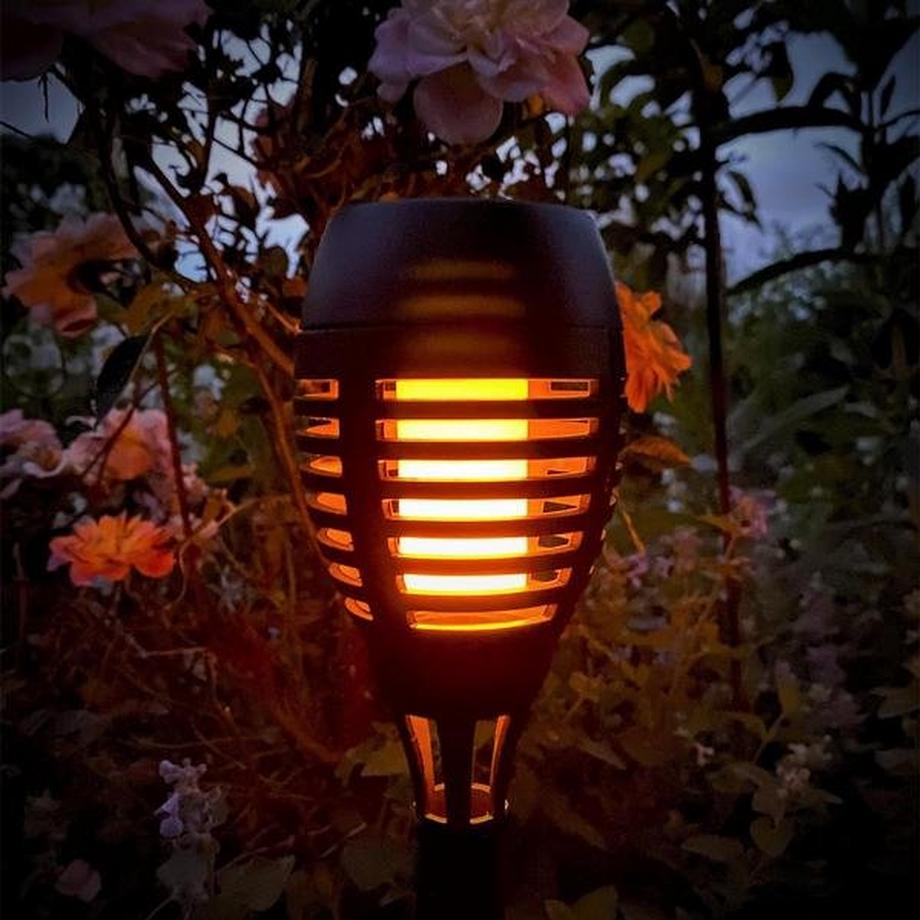 eStore  Lampe Solaire Effet Feu - Noir 