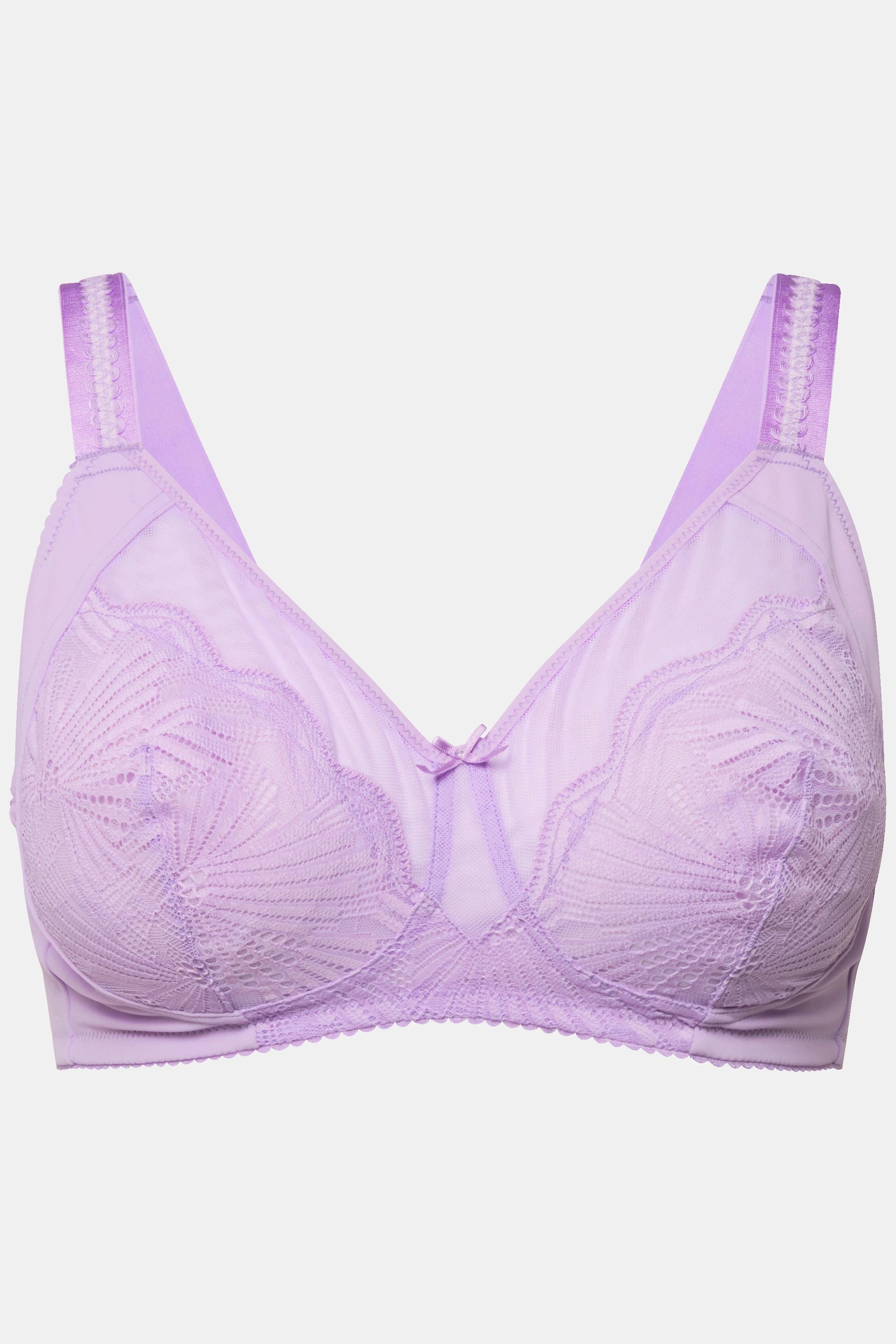 Ulla Popken  Reggiseno senza ferretto con mesh, pizzo e coppa B-E 