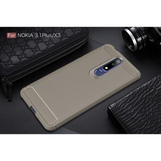 Cover-Discount  Nokia 3.1 Plus - Mã©Tal Look Carbone Caoutchouc Coque 