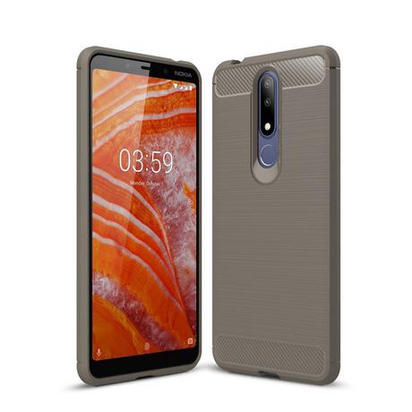 Cover-Discount  Nokia 3.1 Plus - Mã©Tal Look Carbone Caoutchouc Coque 