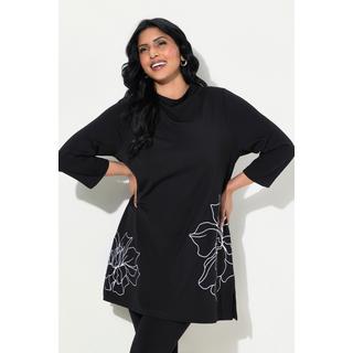 Ulla Popken  Sweatshirt, Stickerei, A-Linie, Stehkragen, 3/4-Arm 