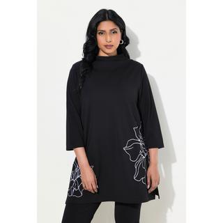 Ulla Popken  Sweatshirt, Stickerei, A-Linie, Stehkragen, 3/4-Arm 