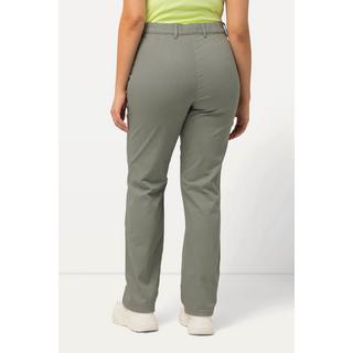 Ulla Popken  Pantaloni elasticizzati modello Mony con taglio della gamba conico e tasche con zip 