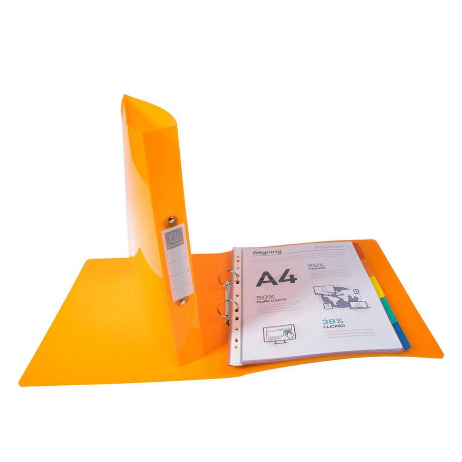 Exacompta Raccoglitore polipropilene trasl. glossy IDERAMA PP - 2 anelli 30mm - A4 maxi - x 15  