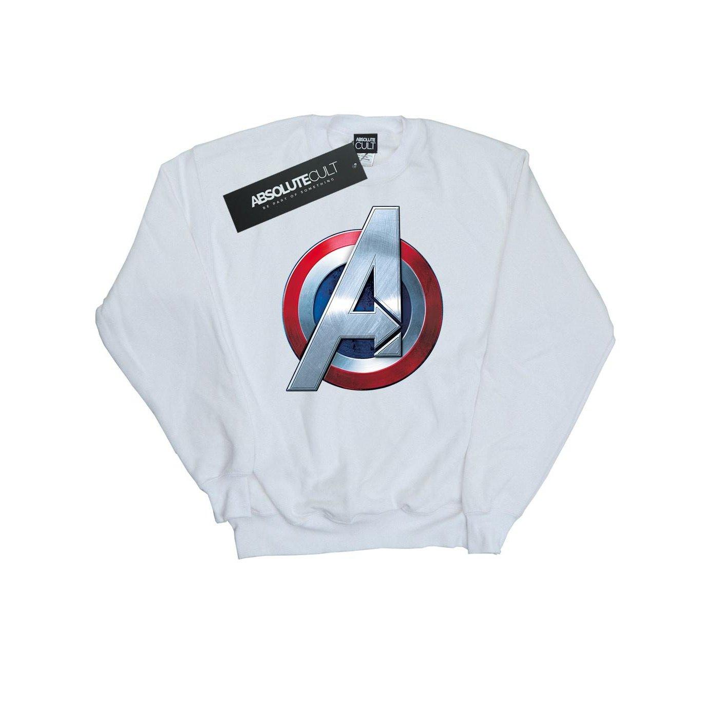 Image of Avengers 3d Logo Sweatshirt Unisex Weiss 116