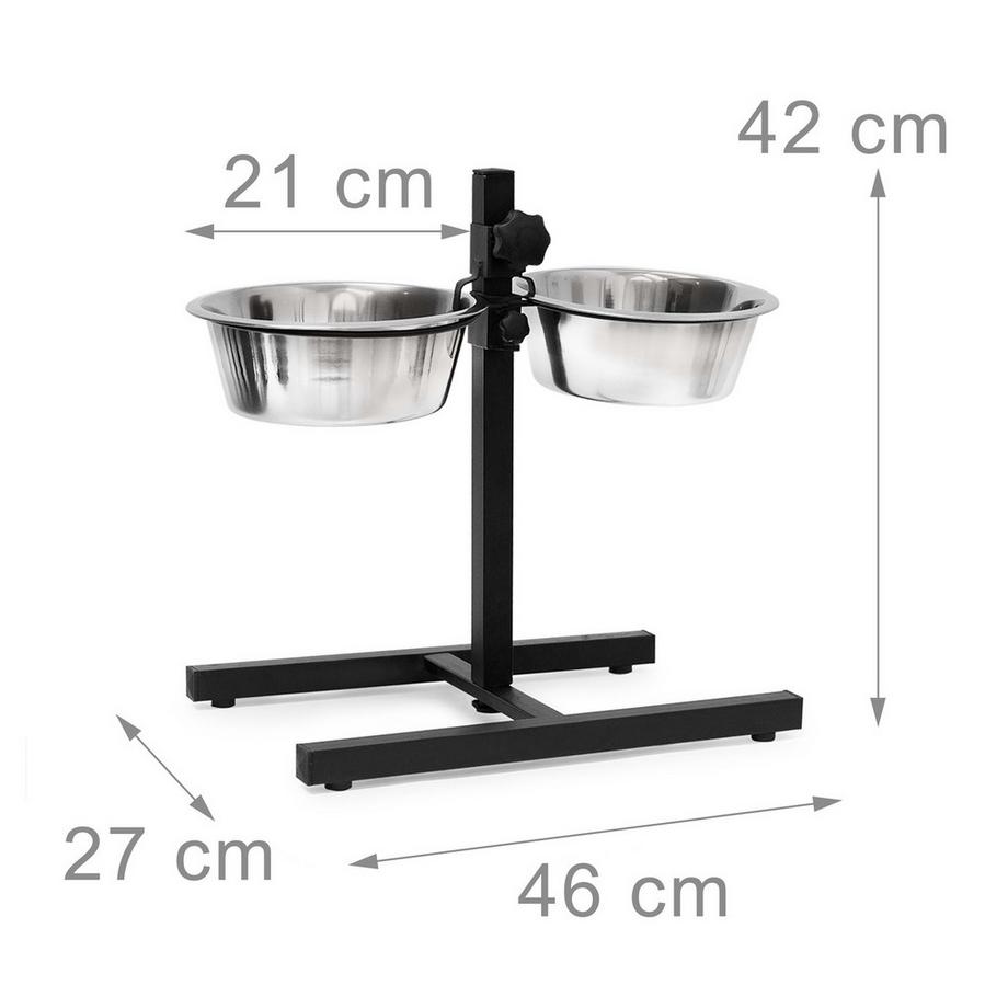 B2X  La station d'alimentation pour chiens peut être relevée et abaissée 