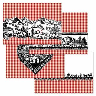 trendform Sets de table en papier SWISS TRADITION 5 4 x 12 feuilles  