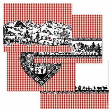Papiertischset SWISS TRADITION 5 4 Sujets à 12 Blatt