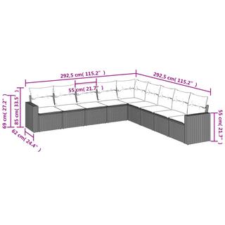 VidaXL Garten sofagarnitur poly-rattan  