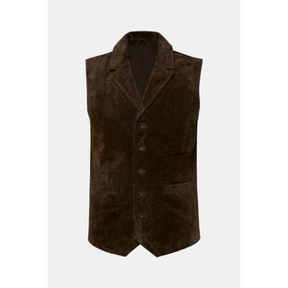 JP1880  Gilet en cuir suédé souple, à revers 