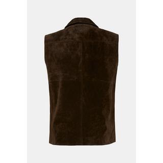 JP1880  Gilet en cuir suédé souple, à revers 