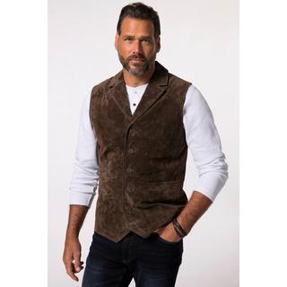 JP1880  Gilet en cuir suédé souple, à revers 