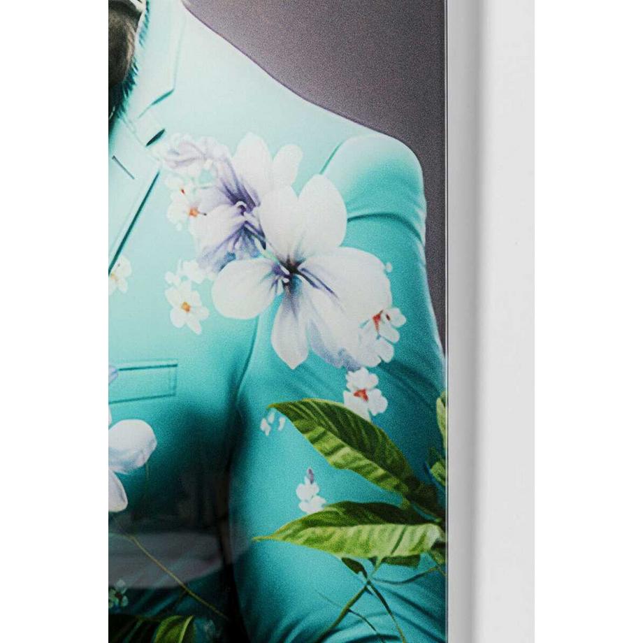 KARE Design Tableau en verre Mister Gorilla bleu 60x90  