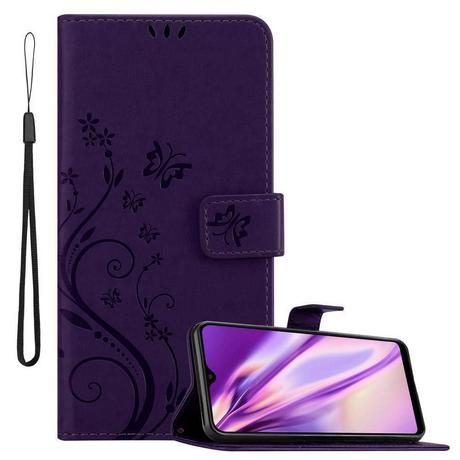 Cadorabo  Hülle für Samsung Galaxy M20 Blumen Design Magnetverschluss 