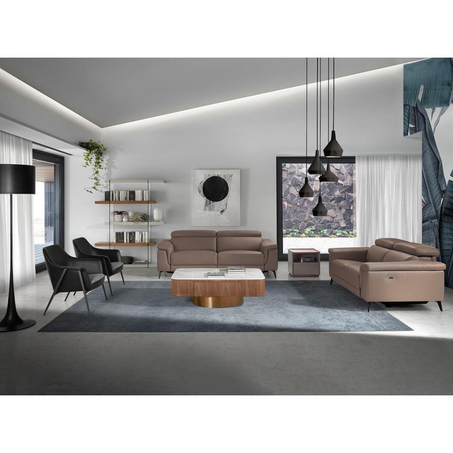 ANGEL CERDA Canapé 3 places en cuir vison  