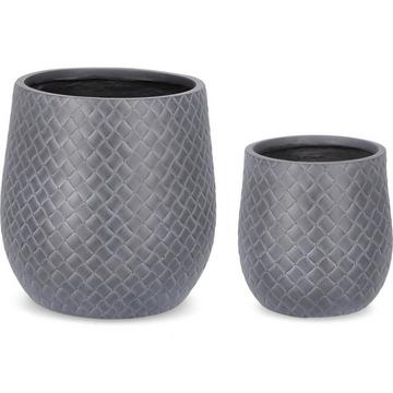 Cache-pot Rhom anthracite (lot de 2)