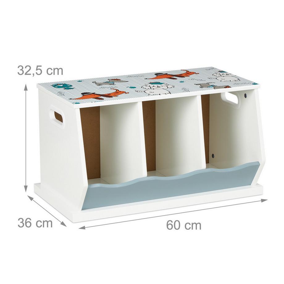 Northix Rangement de jouets à 3 compartiments  