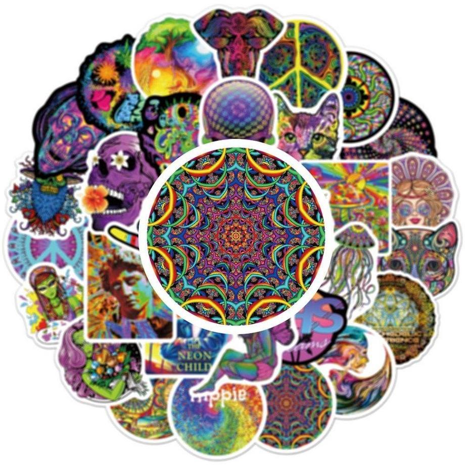 Gameloot Aufkleber - psychedelische Muster - 50 Stk  