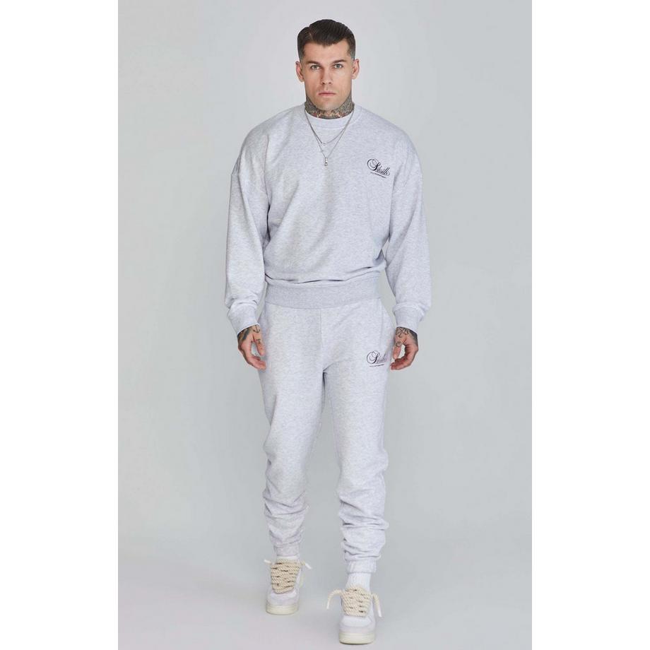 Sik Silk Logo Joggers Snow Marl  
