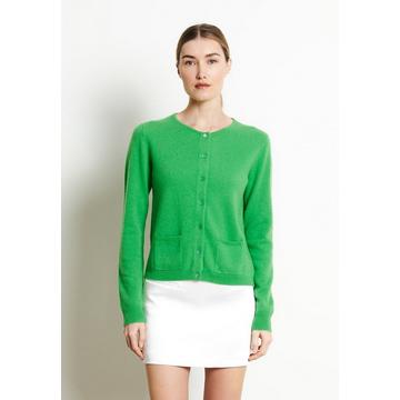 LILLY 4 Strickjacke mit tailliertem Rundhalsausschnitt - 100% Kaschmir