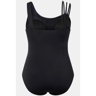 Ulla Popken  Maillot de bain avec bonnets souples. Bretelle à 3 bandes et motif coquillages. 