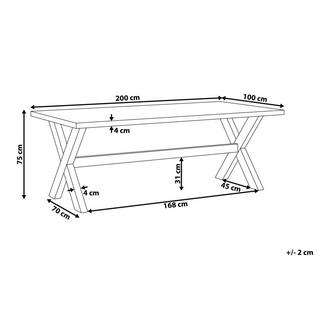 Beliani Table de jardin en Fibre-ciment Industriel OLBIA  