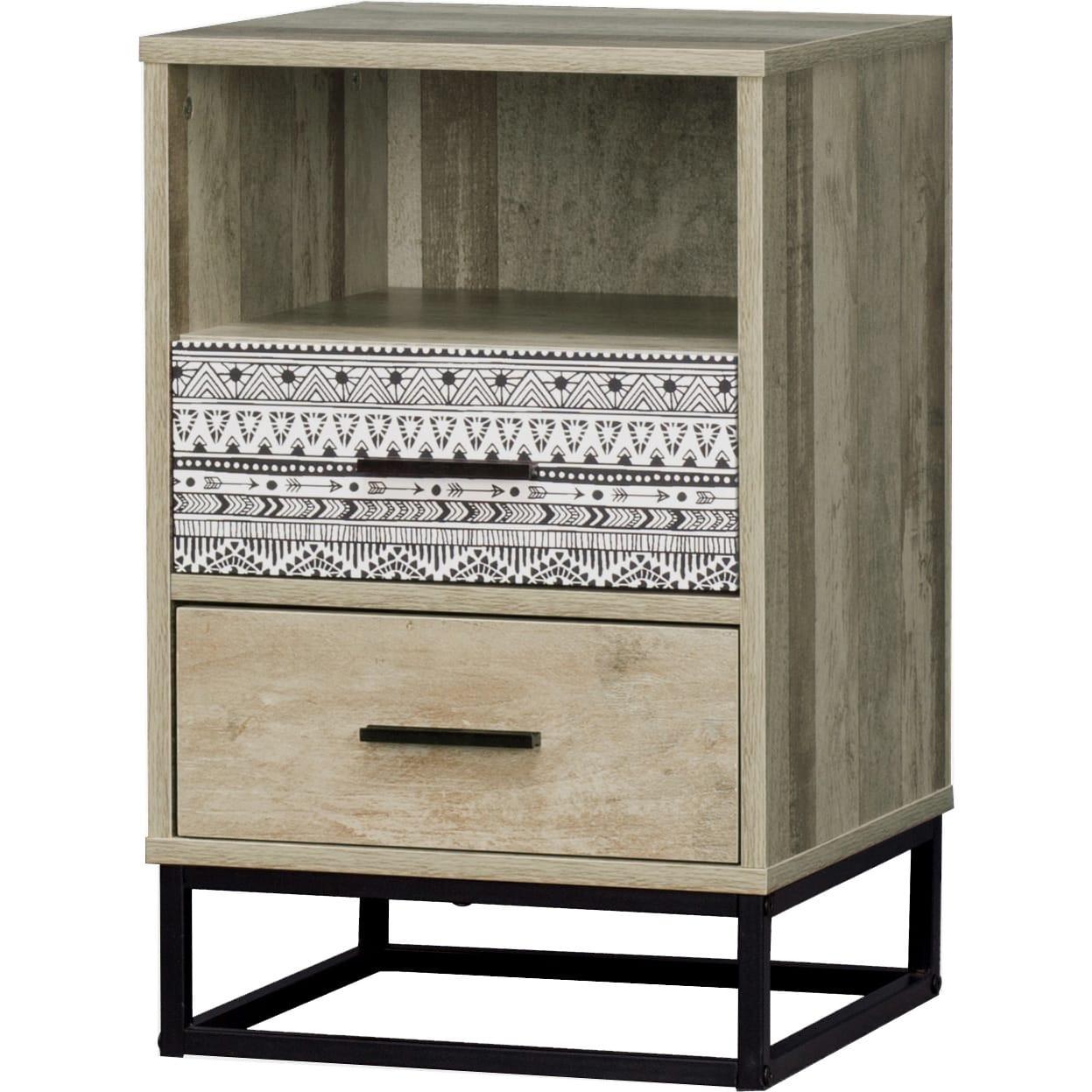 mutoni Comodino Scandi Retro grigio naturale 39x38x62  