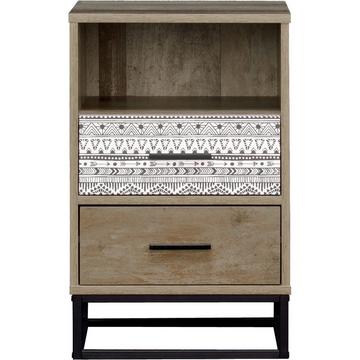 Comodino Scandi Retro grigio naturale 39x38x62