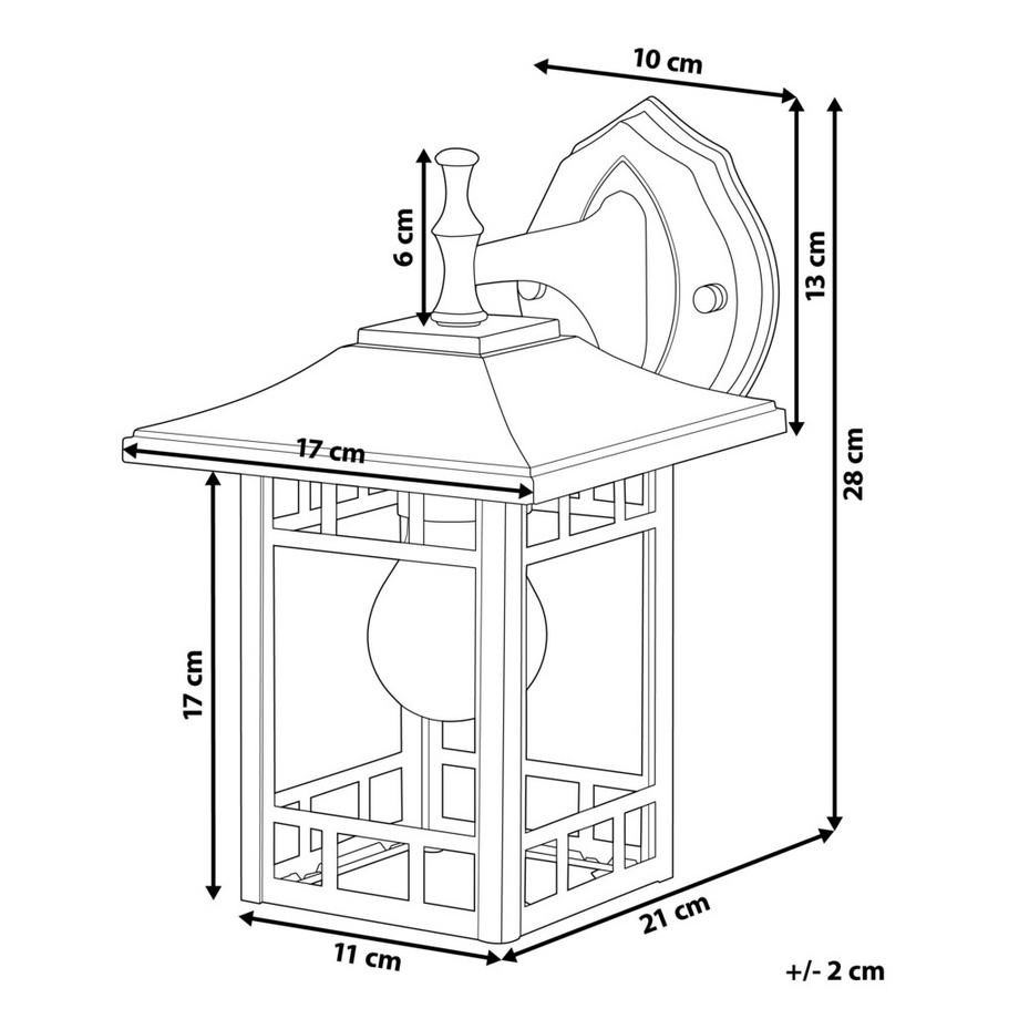 Beliani Lampe murale pour l'extérieur en Métal Rétro HERIOT  