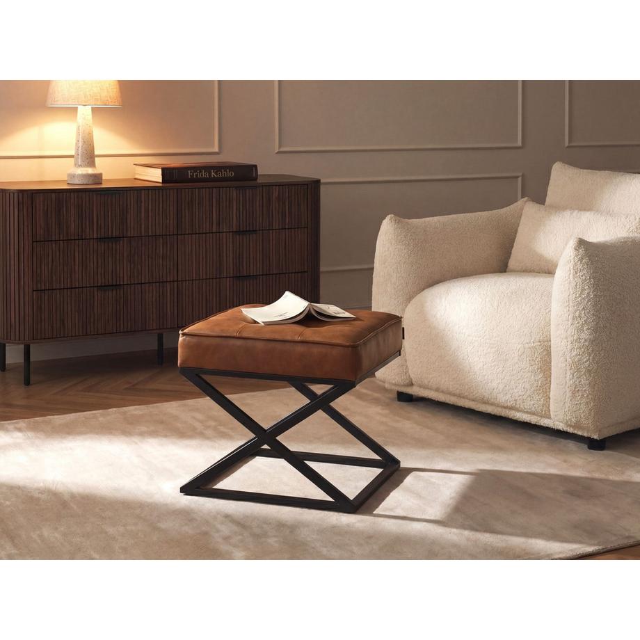 Beliani Repose-pied en Cuir PU Industriel MURDO  