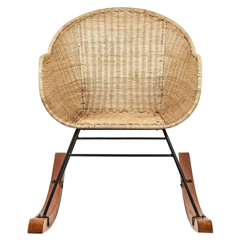 Beliani Lot de 2 fauteuils à bascule en Rotin Boho LAVINIO  