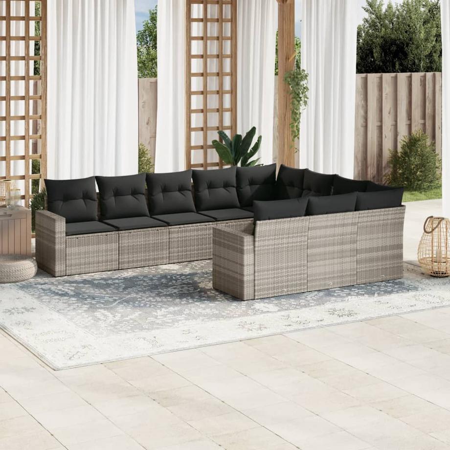 VidaXL Ensemble de canapés de jardin rotin synthétique  