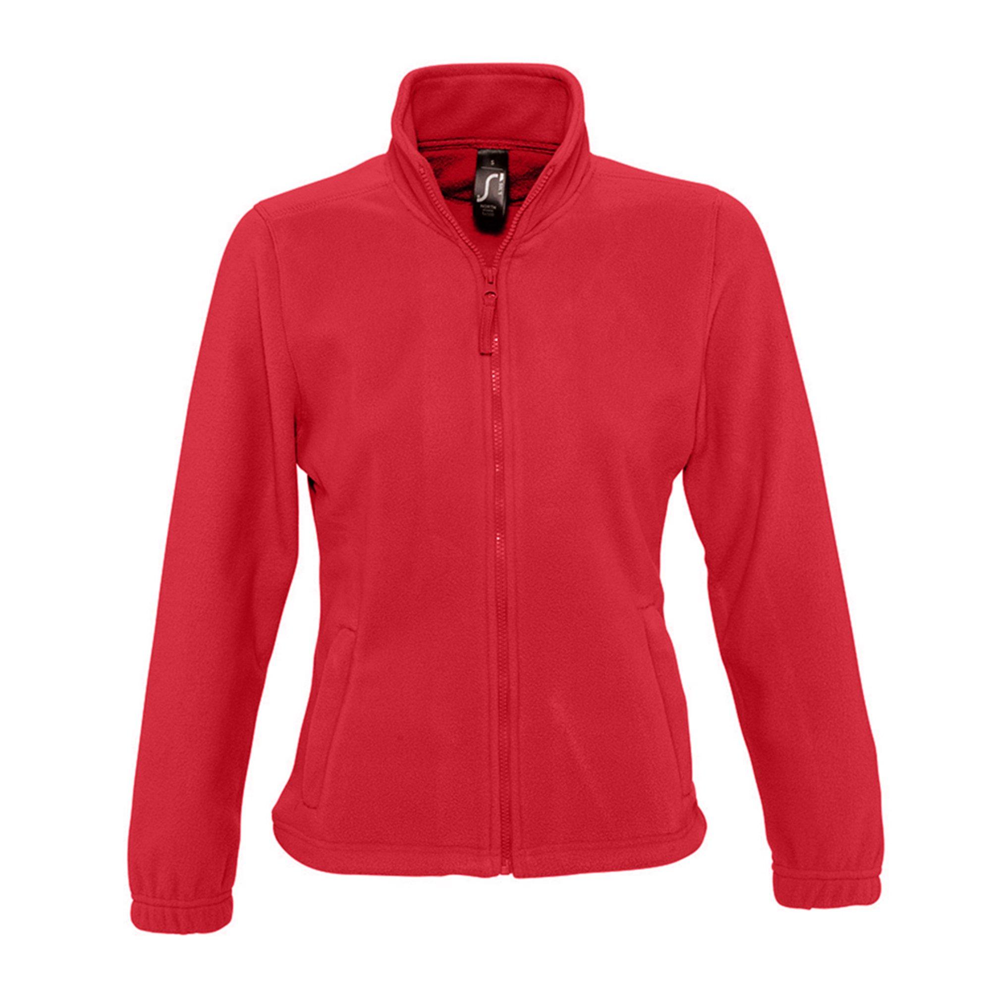 Image of North Fleecejacke Mit Durchgehendem Reißverschluss Damen Rot Bunt XL