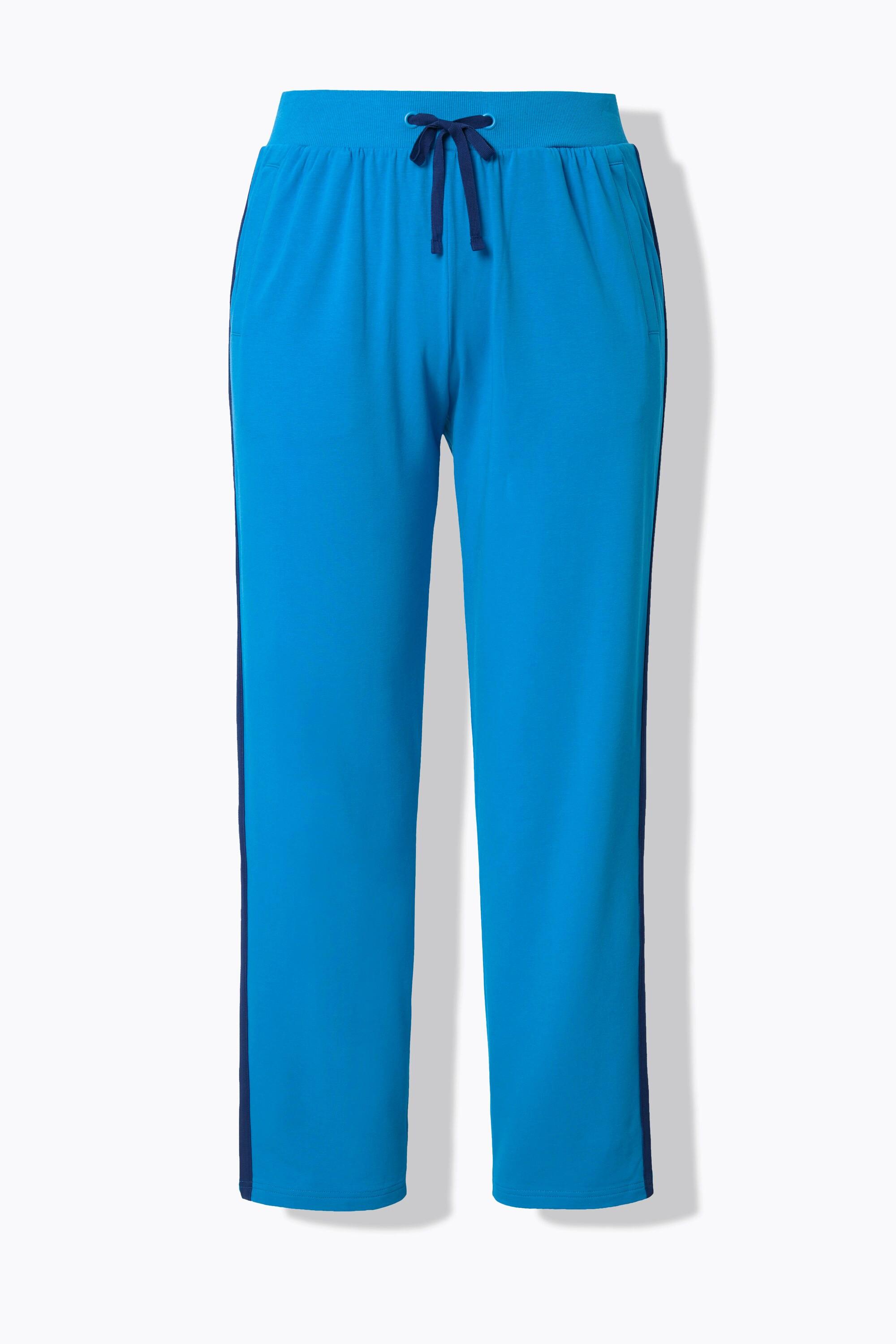 Ulla Popken  Pantalon de jogging, jambe droite. Bande colorée sur les côtés. Cordon de serrage à la taille. 