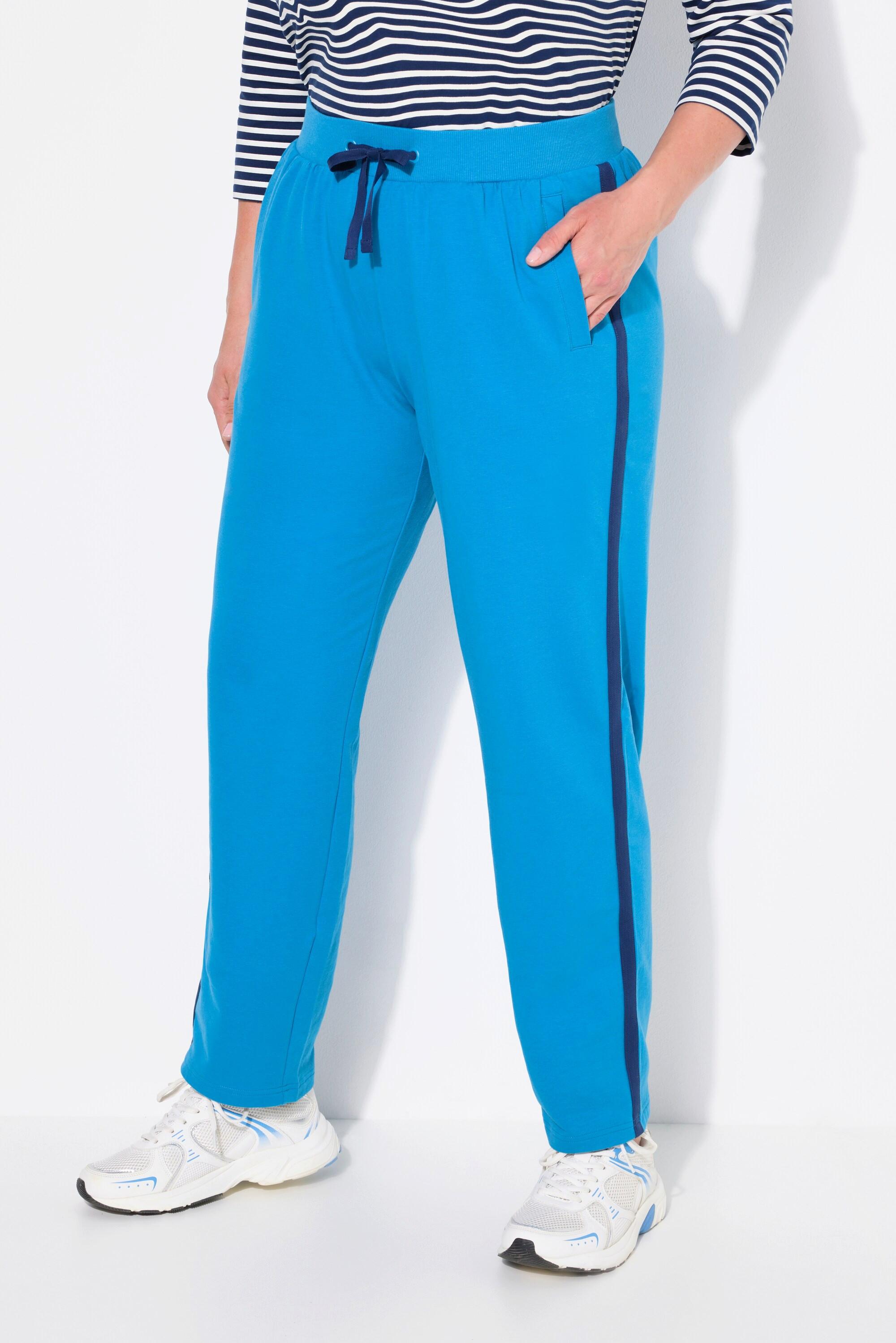 Ulla Popken  Pantalon de jogging, jambe droite. Bande colorée sur les côtés. Cordon de serrage à la taille. 