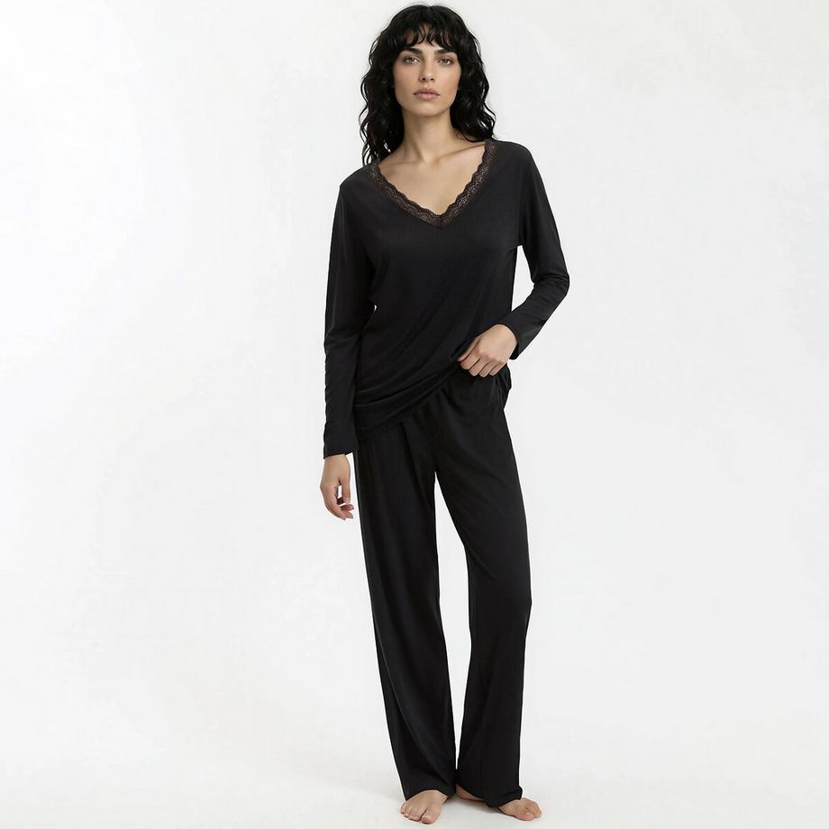 Pyjama mit langen Ärmeln aus Viskose-Jersey