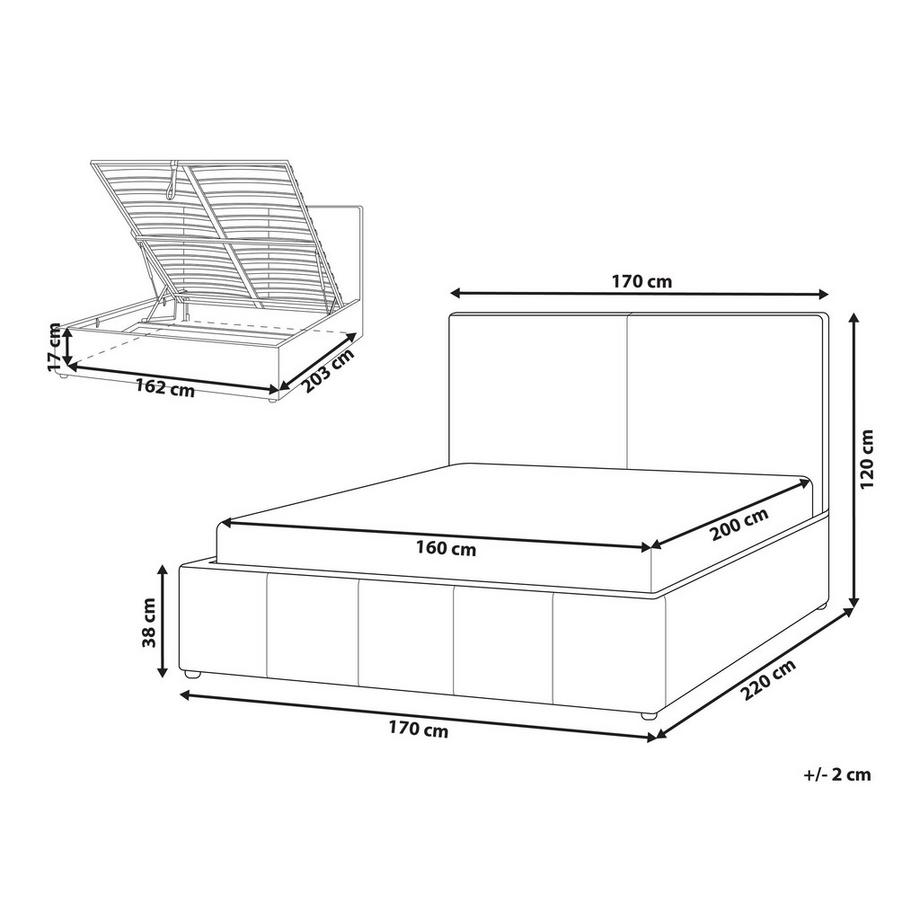 Beliani Lit ottoman en Tissu Moderne CASTELNAVET  