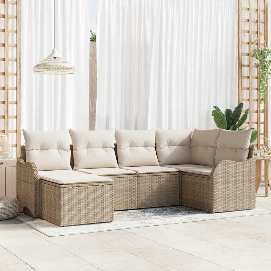 VidaXL Divano modulare da esterno Polyrattan  