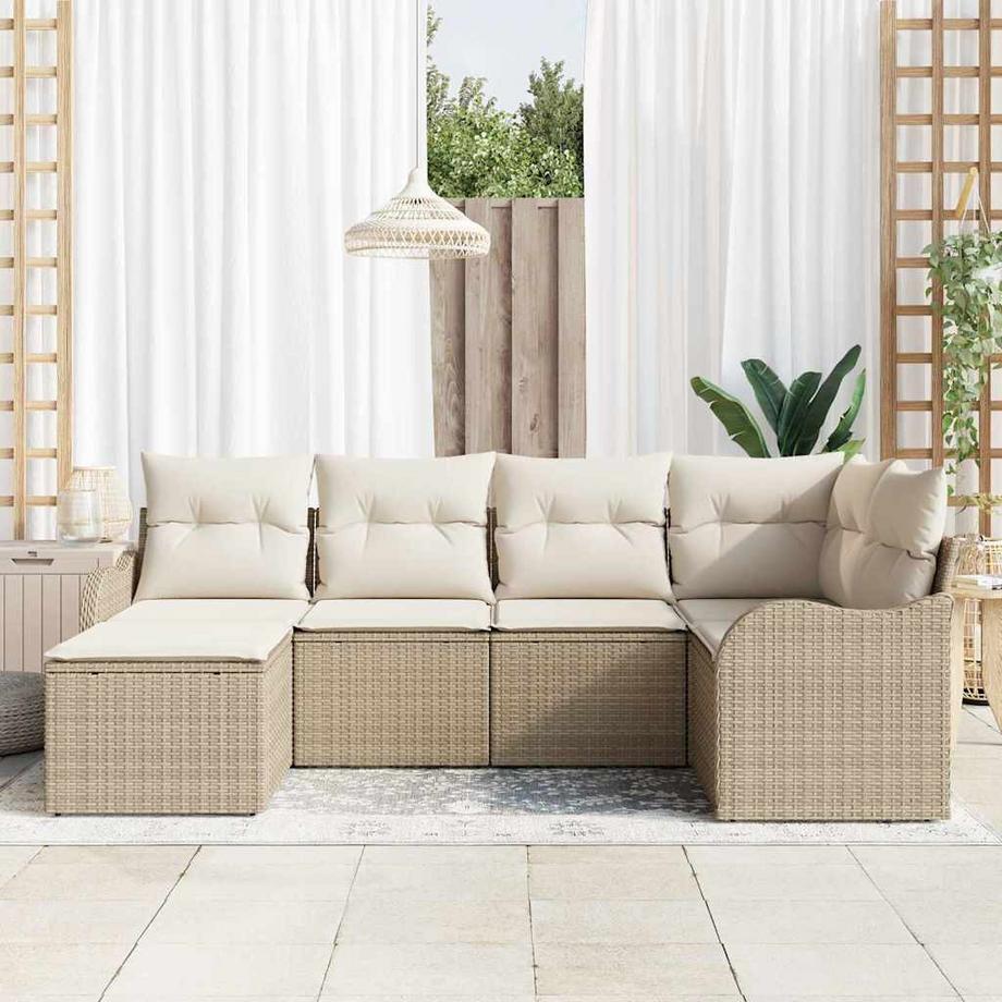 VidaXL Divano modulare da esterno Polyrattan  