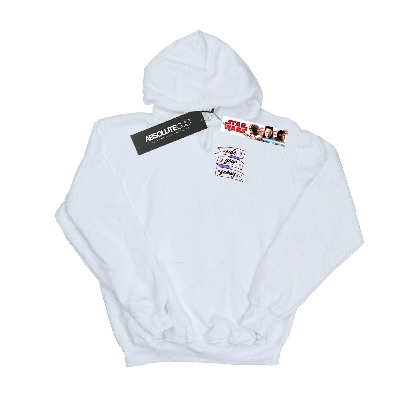 Image of Rule Your Galaxy Chest Print Kapuzenpullover Mädchen Weiss 140/146