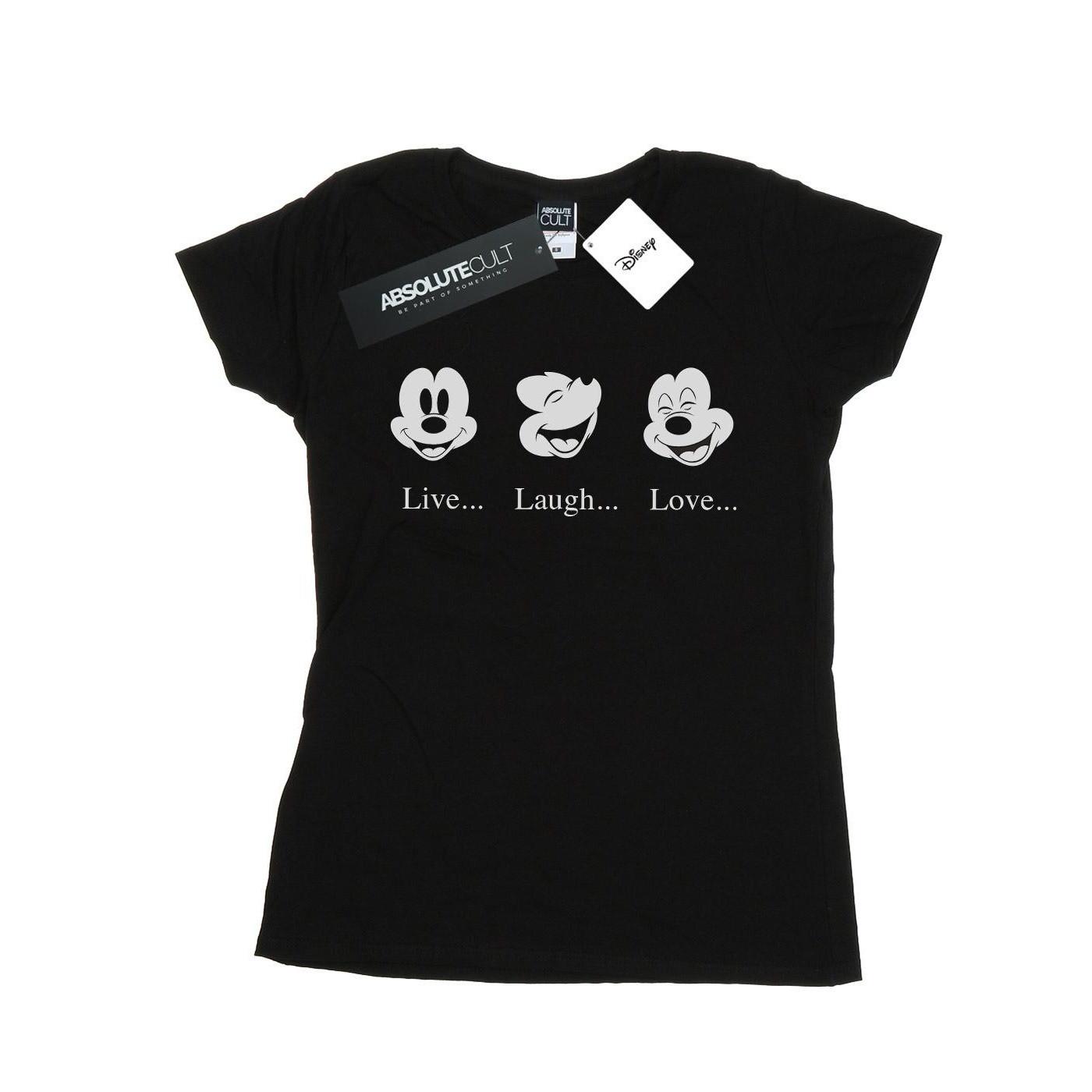 Image of Mickey Mouse Live Love Laugh Tshirt Damen Schwarz XL
