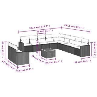 VidaXL Garten sofagarnitur poly-rattan  