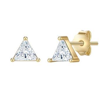 Femme Puces d'oreilles en argent Triangle