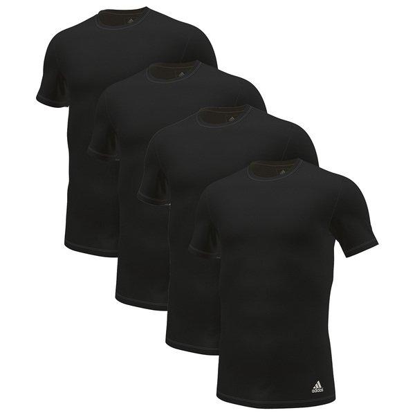 Image of adidas 4er Pack Active Flex Cotton 3 Stripes - Unterhemd Shirt Kurzarm Herren Schwarz S