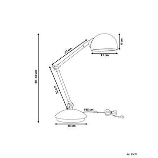 Beliani Lampada da tavolo en Metallo Industriale HELMAND  