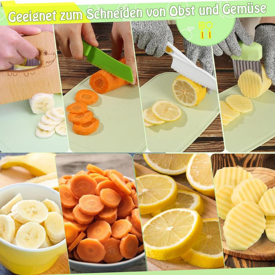 Activity-board  Couteau pour enfants.  Ensemble De Jouets De 8 Pièces, Couteau D'Apprentissage Sans Danger Pour Les Enfants. Ensemble de Coupe pour Enfants 